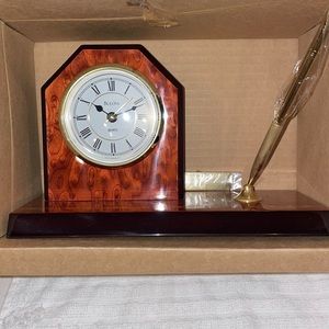 Bulova Clock and Pen Set